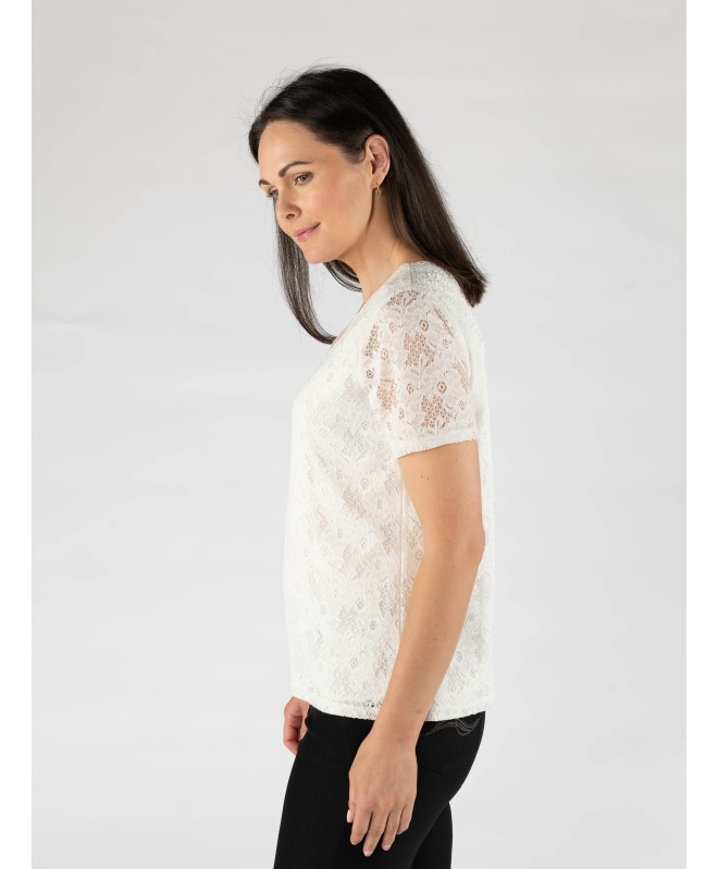 WHITE FLORAL LACE TOP CROCHE