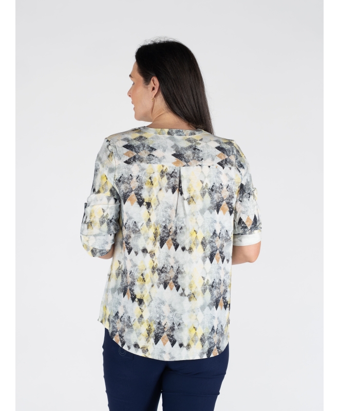 DIAMOND PRINT TOP 3/4 SLEEVE
