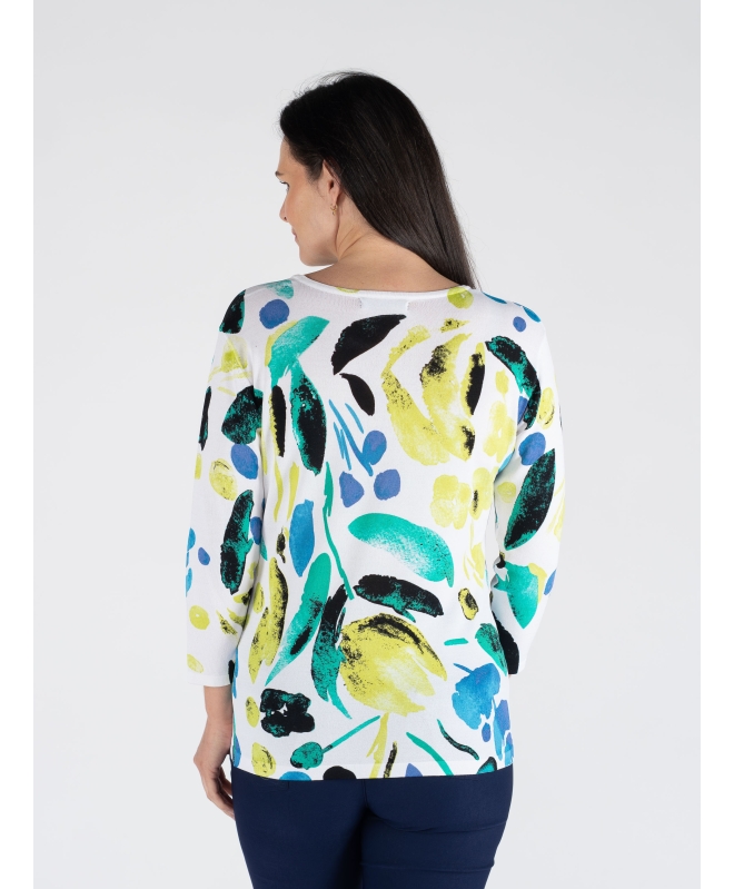 TROPICAL PRINT TOP & 3/4 SLEEVE