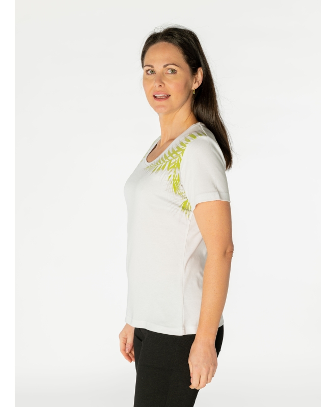 Leaf Print Short Sleeve T - Shirt 