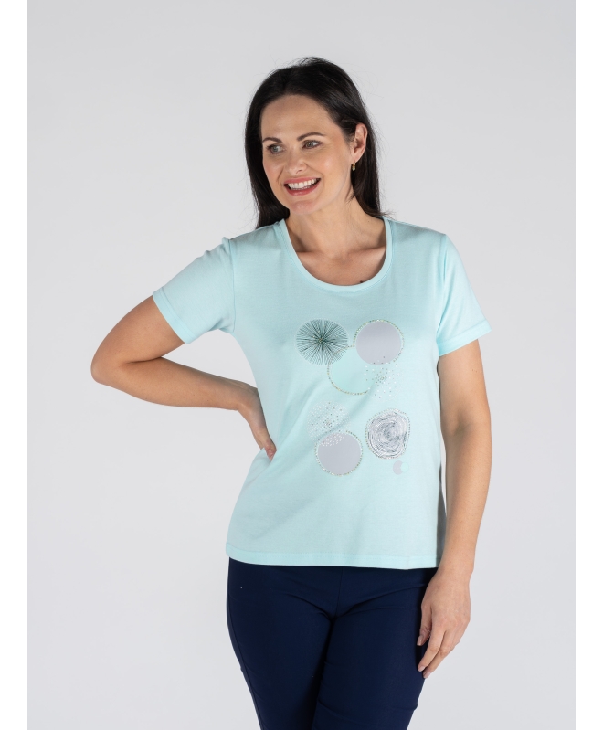 BUBBLES PRINT T-SHIRT WITH ROUND NECK