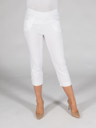 white 22 leg cropped trouser