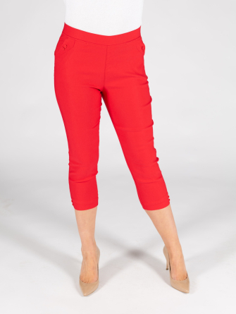 Red 22 inch leg cropped trouser
