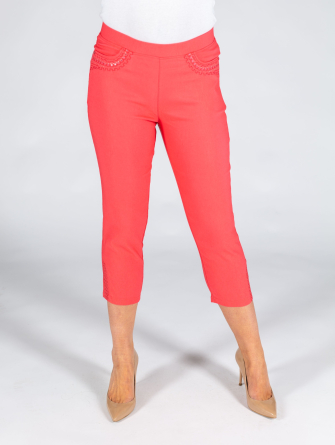 Mid pink 22 inch cropped trouser
