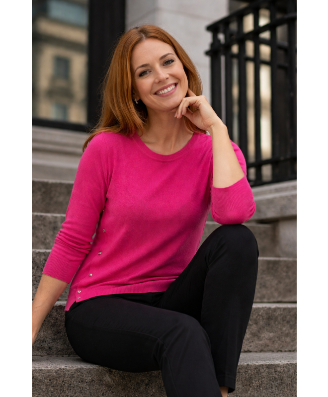 SPECKLE KNIT JUMPER ROUND NECK 3/4 SLEEVE