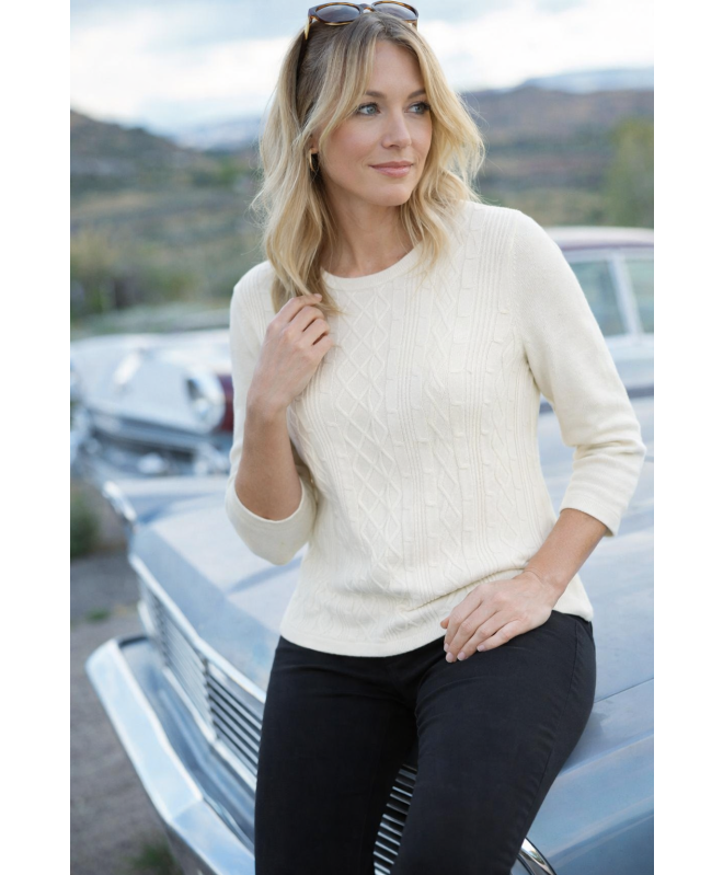 TEXTURED PATTERN JUMPER 3/4 SLEEVE