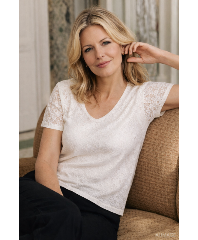 WHITE FLORAL LACE TOP CROCHE