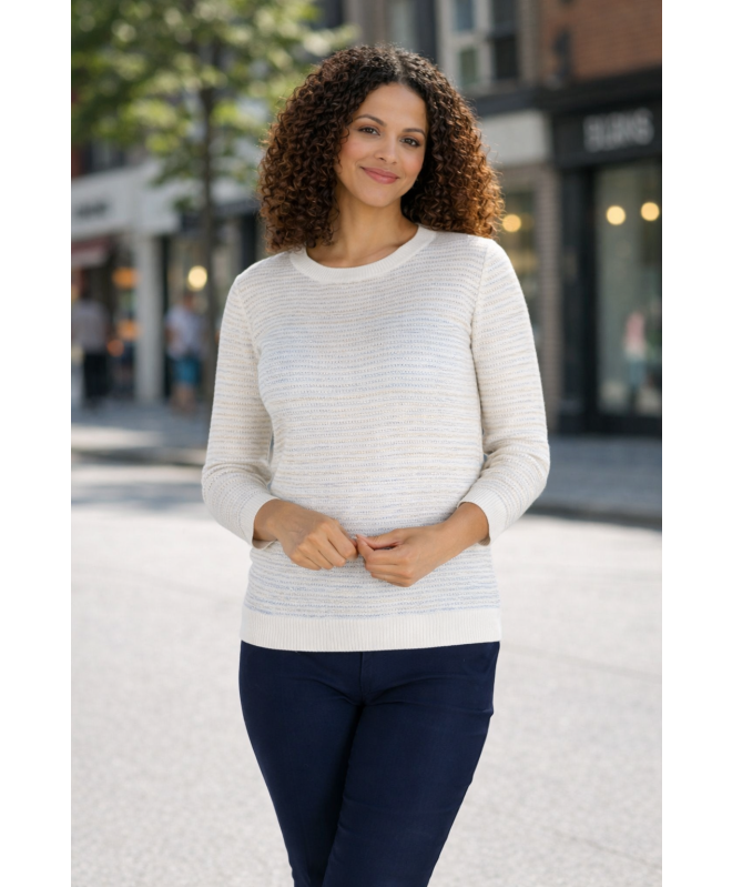 KNITTED JUMPER ROUND NECK 3/4 SLEEVE
