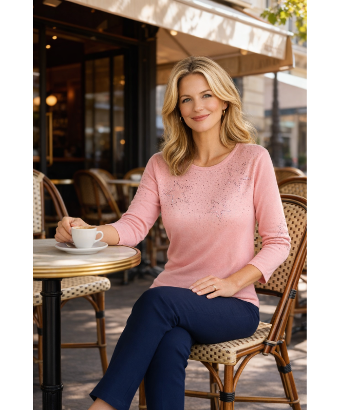 STARBLOOM HOTFIX JUMPER ROUND NECK 3/4 SLEEVE