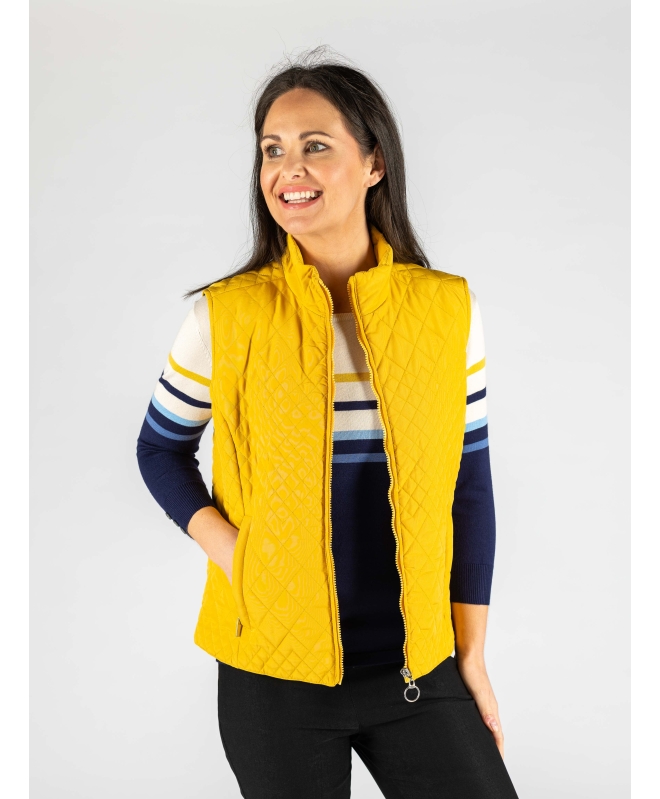 MANGO QUILTED GILET WITH PRINT LINING