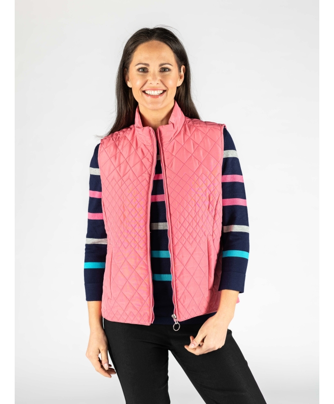 QUILTED GILET WITH PRINT LINING