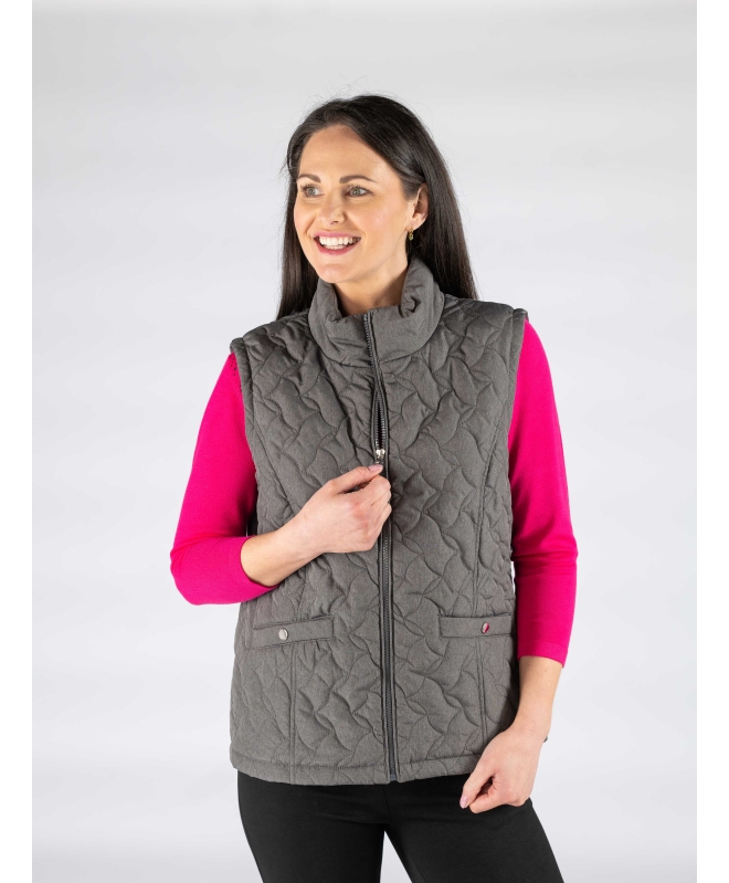 GREY QUILTED PADDED GILET