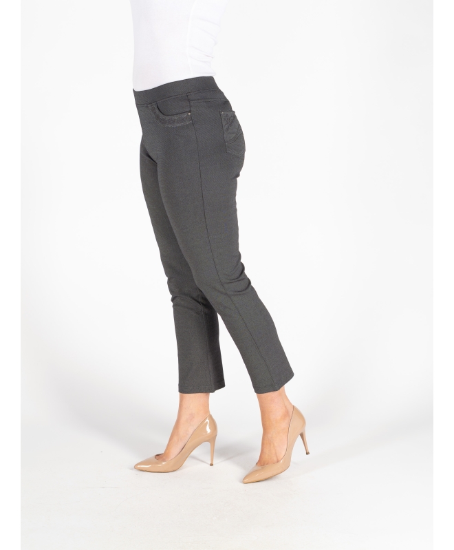 GREY 27" LEG DETAIL POCKET TROUSER