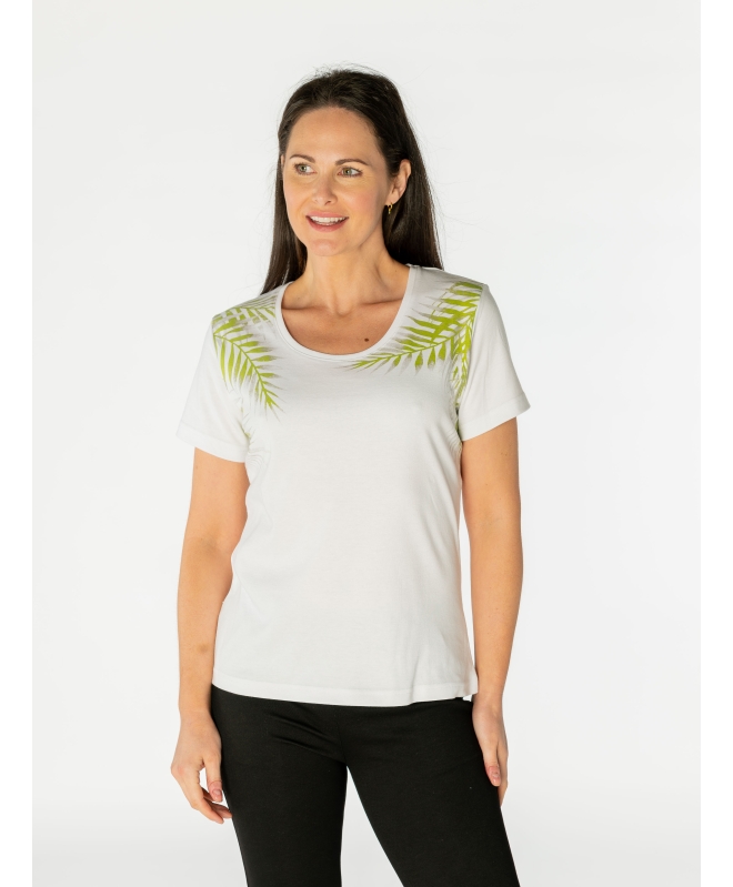 Leaf Print Short Sleeve T - Shirt 