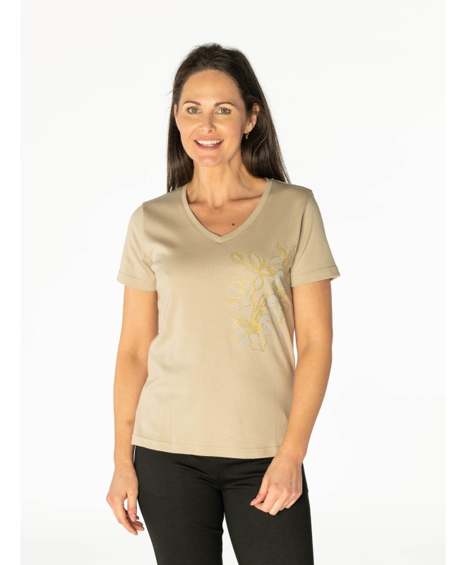 Sparkle Flower Print T - Shirt