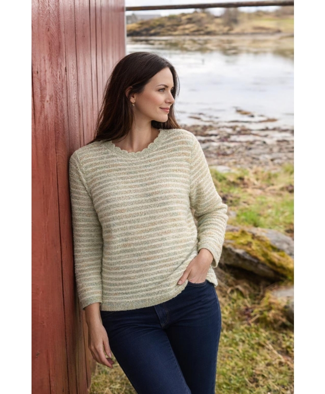 MULT TEXTURED STRIPE JUMPER BUTTON DETAIL